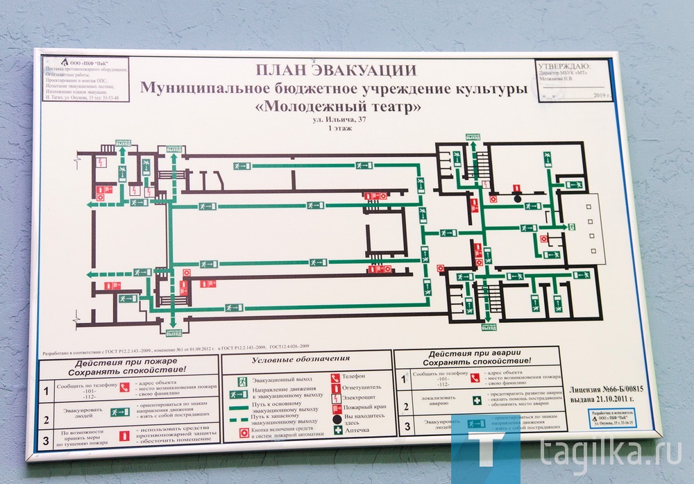 Вторник. 9.45. В здании нового Молодежного театра на Вагонке сработала пожарная сигнализация. «Внимание, пожарная тревога! Срочно всем покинуть помещение!» На улицу немедленно вышли артисты и сотрудники театра. Зрителей еще не было.
Это была учебная тревога – в театр пришли представители государственного пожарного надзора. Так проверяли действия сотрудников при ЧС. Эвакуация прошла с оценкой «хорошо».