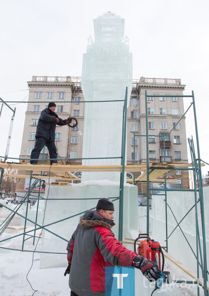 Строительство ледового городка. 12.12.2018.