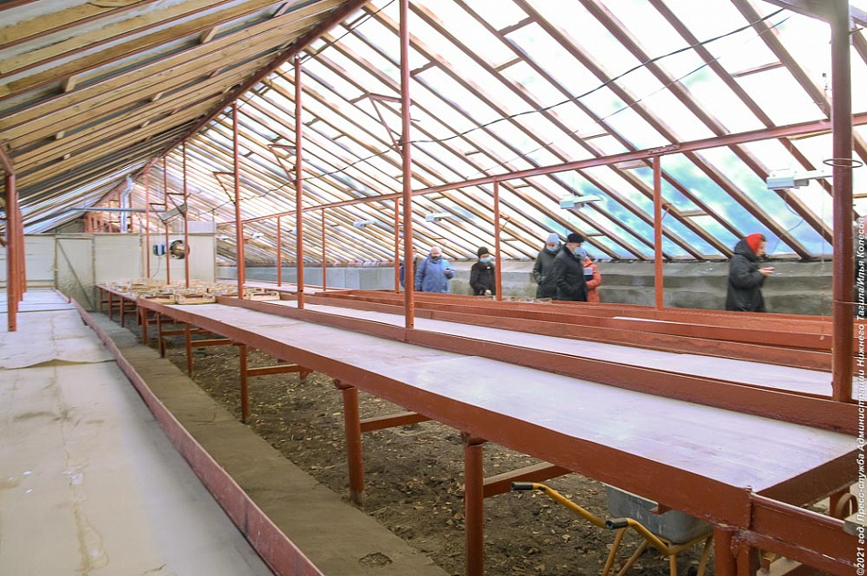 В питомнике «Горзеленхоз» Нижнего Тагила отремонтировали теплицу