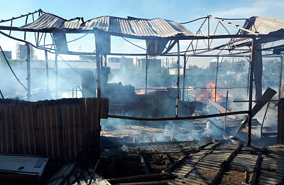 Пожар в деревообрабатывающем цехе